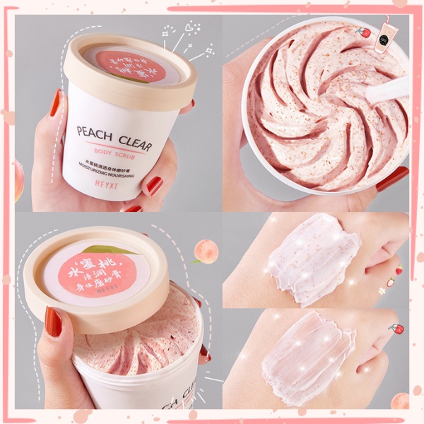 Tẩy Da Chết Toàn Thân Heyxi Đào Peach Clear Body Scrub Moisturizing Nourishing 200G