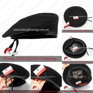 [HÀNG CÓ SẴN] [SHIP HỎA TỐC] Mũ nồi beret nỉ dạ ĐỎ - ĐEN viền da Nhập Khẩu