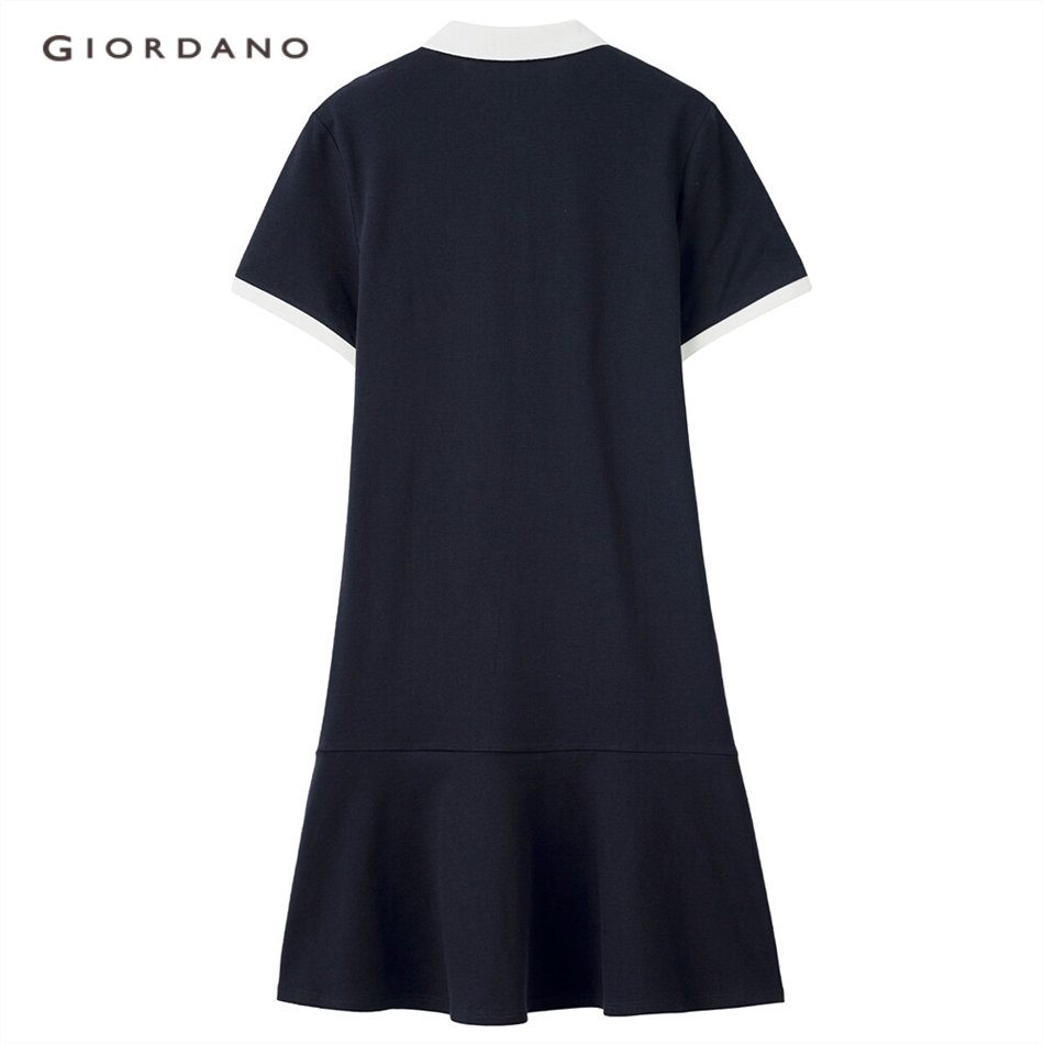 Đầm GIORDANO 05461487 cổ polo thêu hình hoa sen thời trang cho nữ  | BigBuy360 - bigbuy360.vn
