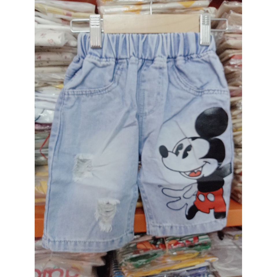 Set Jean cho bé trai (15-25kg) - Set quần jean kèm Áo in Micky cho bé