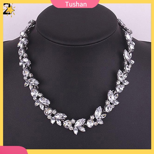 Dây chuyền hình hoa đính đá rhinestone phong cách vintage dành cho nữ