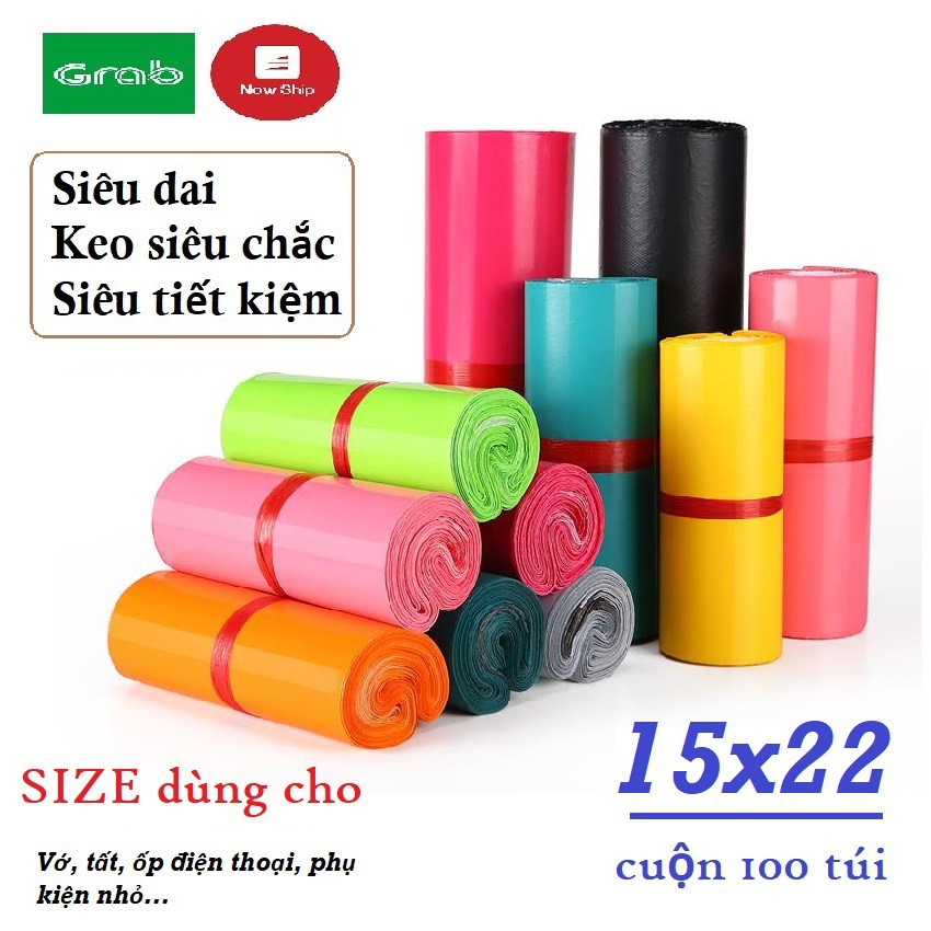 100 Túi Đóng Gói Hàng [15*22cm] Giá Rẻ Nhất Thị Trường Chống Nước Keo Dán Chắc, Dùng Gói Phụ Kiện Điện Thoại, Khăn Mặt..