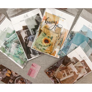 Bộ 35 miếng dán hình ảnh nghệ thuật làm thiệp/trang trí sổ tay/DIY/scrapbook/bulletjournal