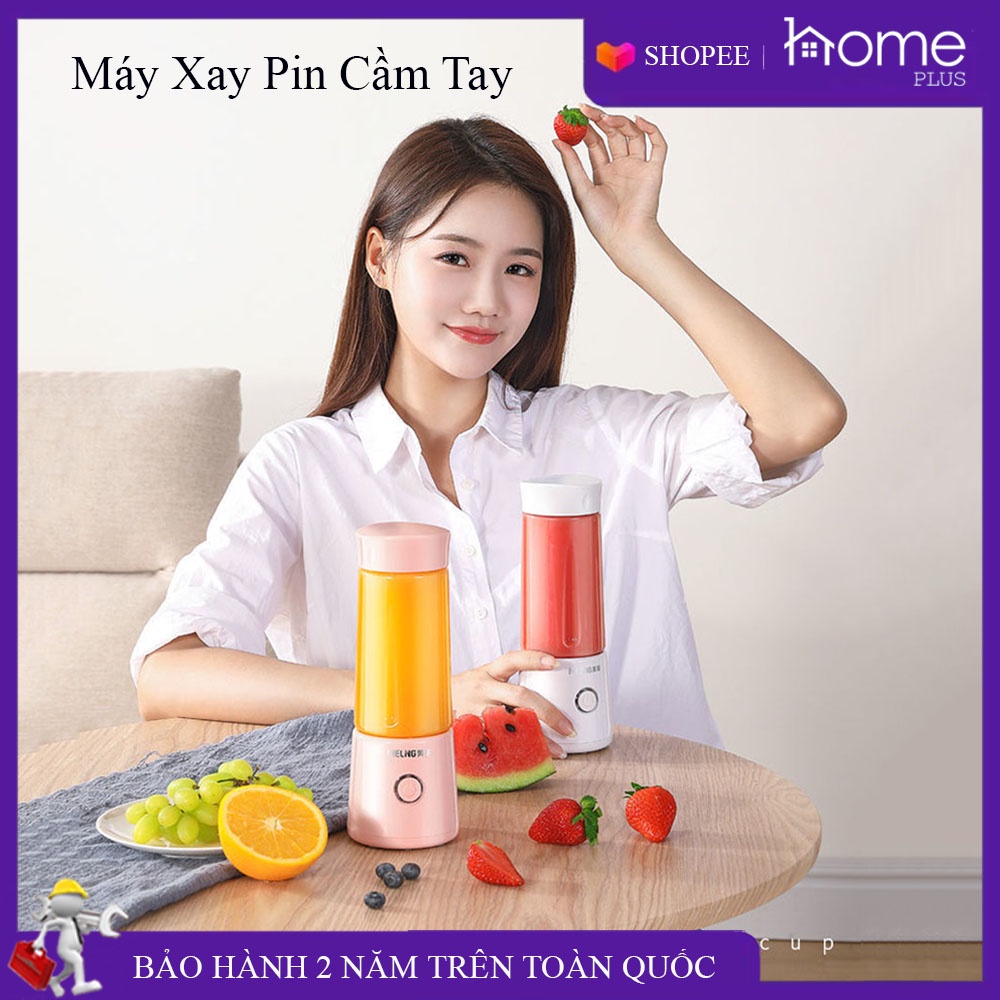 Máy xay sinh tố pin cầm tay mini tiện dụng Meling, xay nước ép hoa quả, xay đá, nghiền nhỏ thực phẩm.