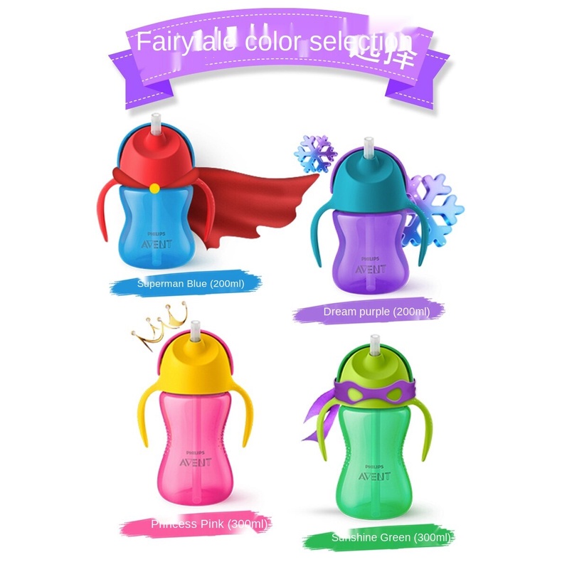 Bình tập uống Philip Avent cho bé chống sặc 200ml, 300ml chính hãng Bình nước Philips Avent 200ml có tay cầm
