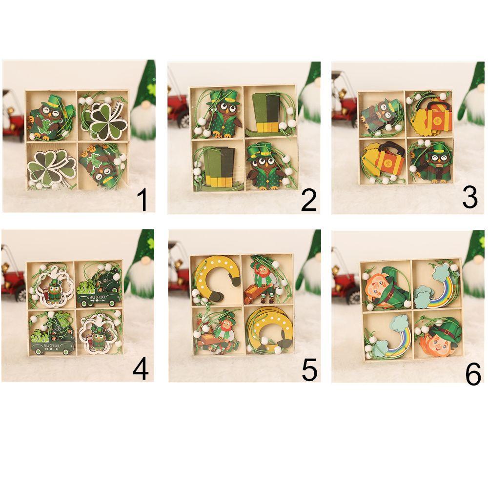 YEW Bộ 12 Búp Bê Gỗ Hình Cỏ Ba Lá May Mắn