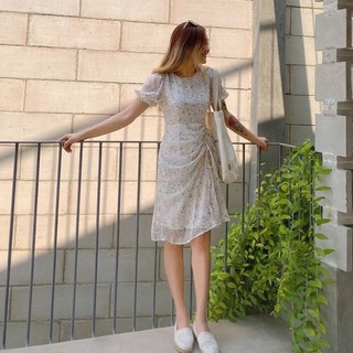 ĐẦM MAXI HOA NHÍ RÚT EO MÀU TRẮNG, HỒNG, VÀNG FREE SIZE