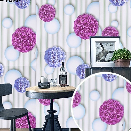 Decal giấy dán tường tú cầu hoa