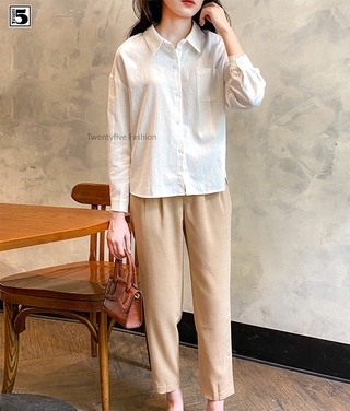 Quần baggy nữ cạp thắt nơ Twentyfive N616