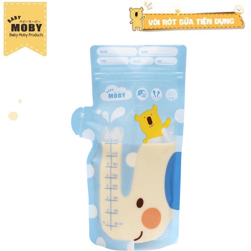 Túi trữ sữa Moby Baby 240ml - Hộp 24c
