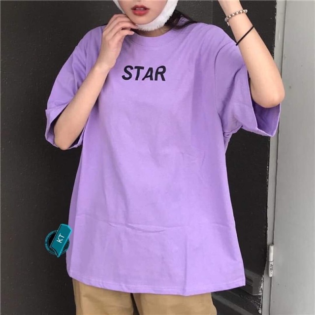 Áo phông tímSTAR chữ ngực KTH0919