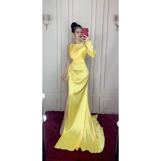 MS1261Y  ĐẦM BODY ĐUÔI CÁ KHOÉT EO XẾP LY full size S/M/L/XL