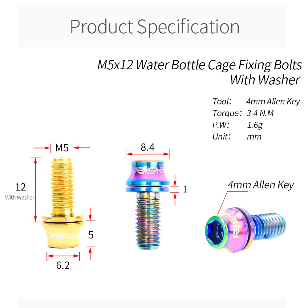 1 Cặp Ốc Vít M5X12mm Cho Khung Xe Đạp