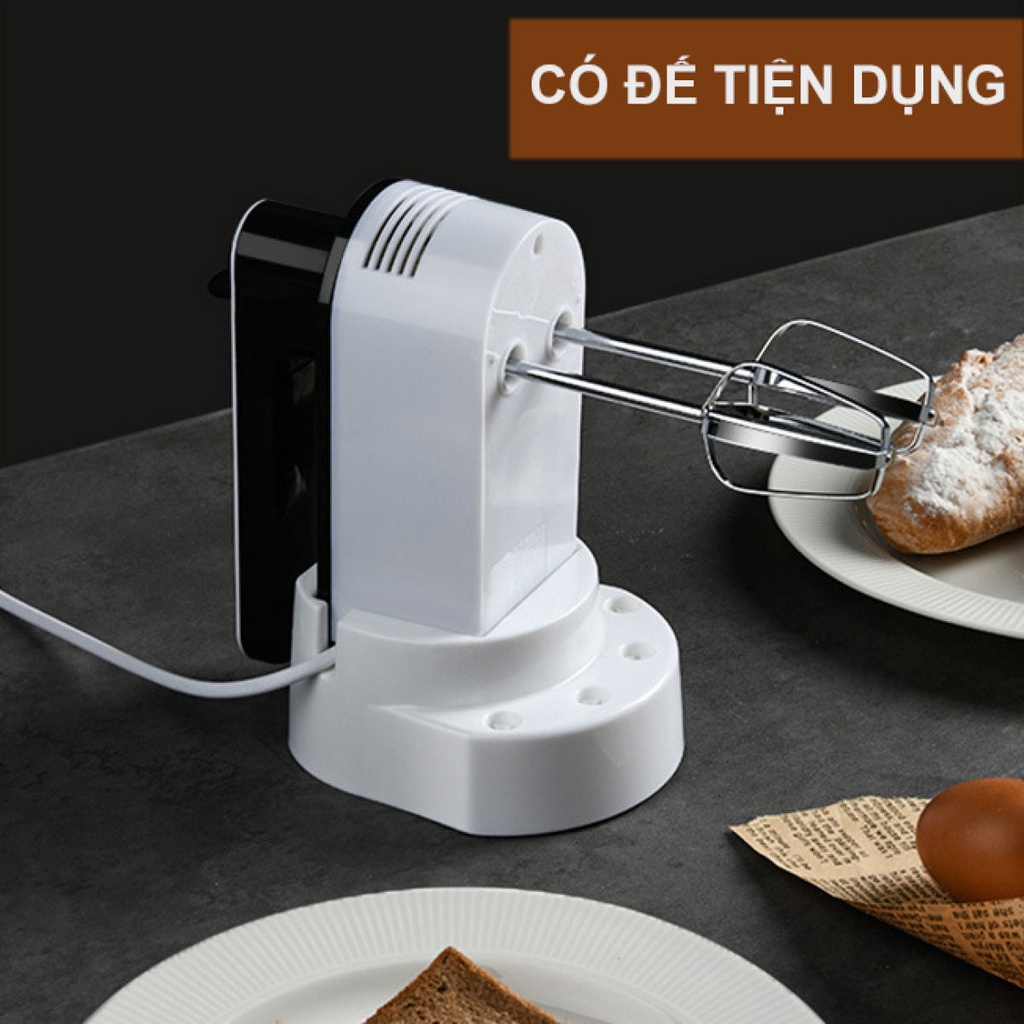 Máy Đánh Trứng Cầm Tay Mini Ostini, Máy Đánh Kem, Nhào Bột, Tạo Bọt 5 Cấp Độ - TẶNG KÈM ĐẾ ĐỂ BÀN VÀ MUỖNG TÁCH TRỨNG