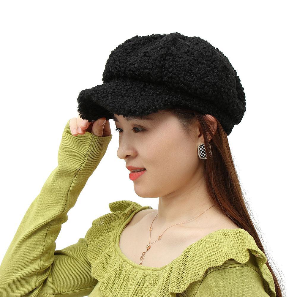 Mũ Beret Lông Cừu Mềm Mại Thời Trang Cho Nữ