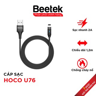 Cáp sạc tự ngắt hoco u76 sạc nhanh 2.4a max / dây dài 1.2m / đầu lighting iphone
