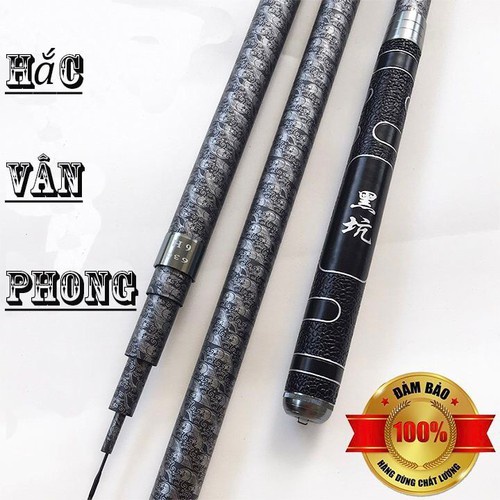 Cần Câu tay Hắc Vân Phong 6H chất liệu cacbon sơn tĩnh điện 4 lớp phân bố lực 19 tặng Ngọn Phụ và nhẫn