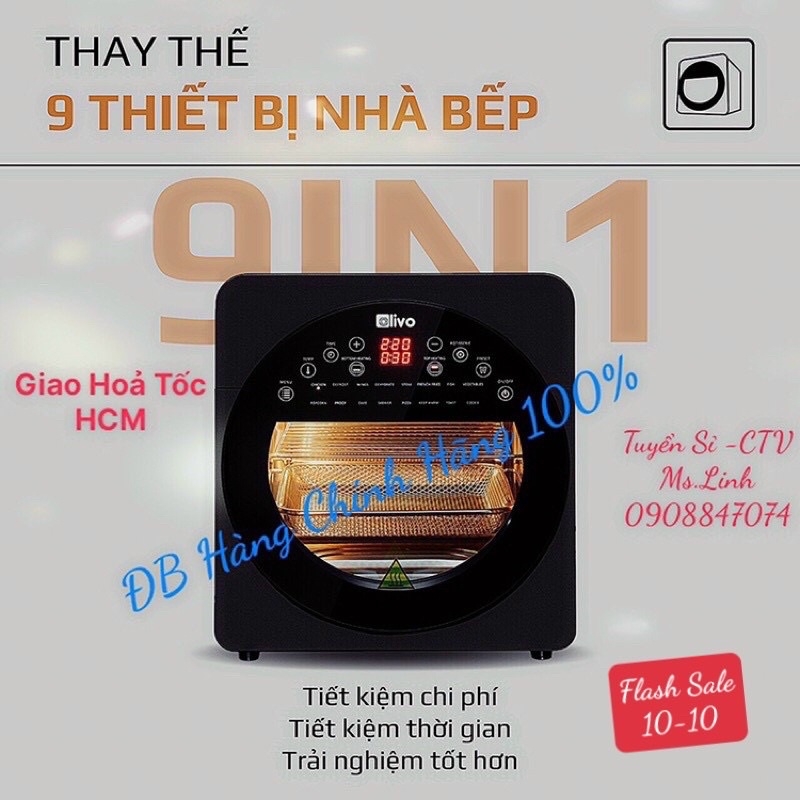 Nồi Chiên Không Dầu Olivo AF15 💥 Lò Nướng Olivo AF15💥 HÀNG CHÍNH HÃNG 💥 BẢO HÀNH 24 THÁNG