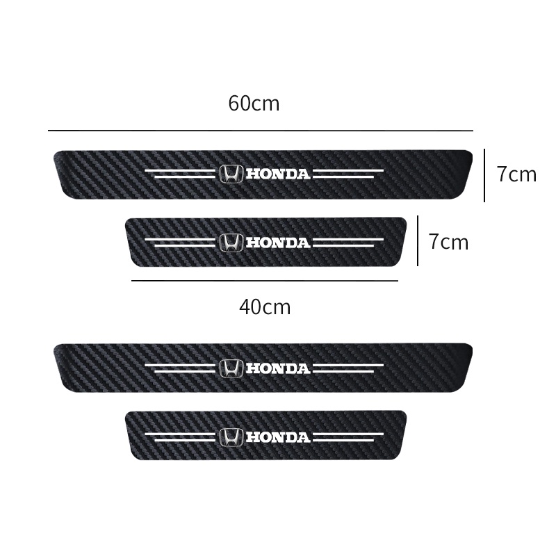 Set 4 Miếng Dán Dạ Quang Chống Trầy Cho Cửa Xe Hơi Honda Dio Fit3 Rd1 Civic Binzhi XRV CRV Accord