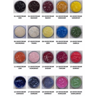 Xi đánh giày dạng kem các màu (có 20 màu cho bạn lựa chọn)