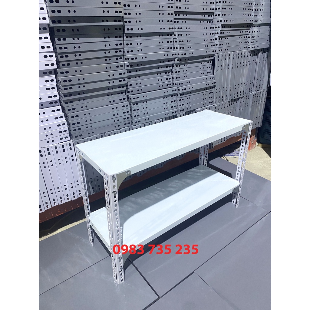 Kệ Sắt V Lỗ Đa Năng Dài 0,8m x Rộng 0,4m x Cao 0,6-0,8m x 2 Tầng – Lắp Ghép Để Đồ