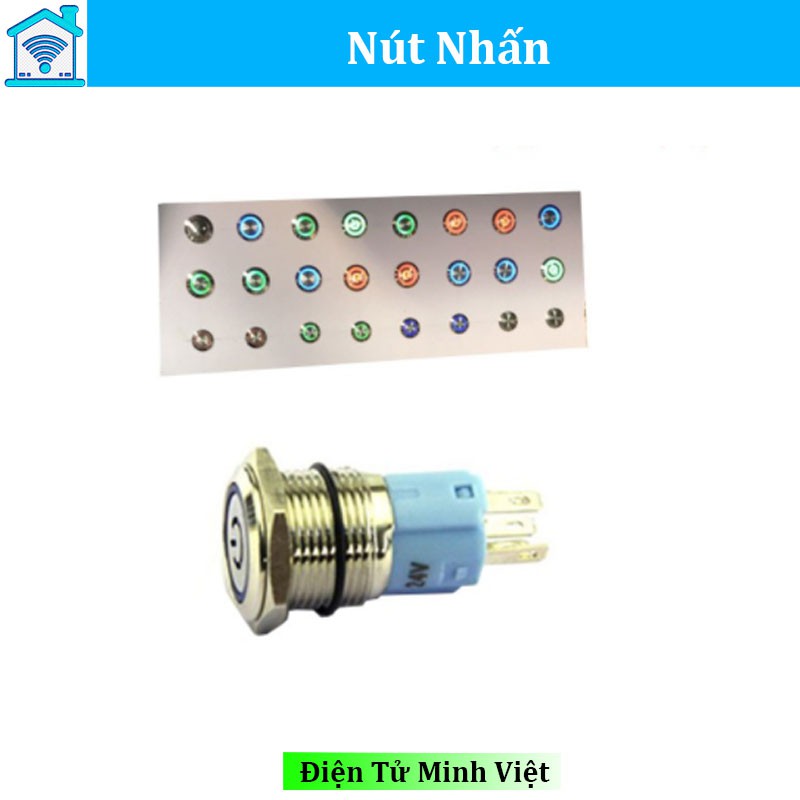 Nút Nhấn Giữ Có Đèn Màu Xanh Lá Chống Nước 12V 16mm