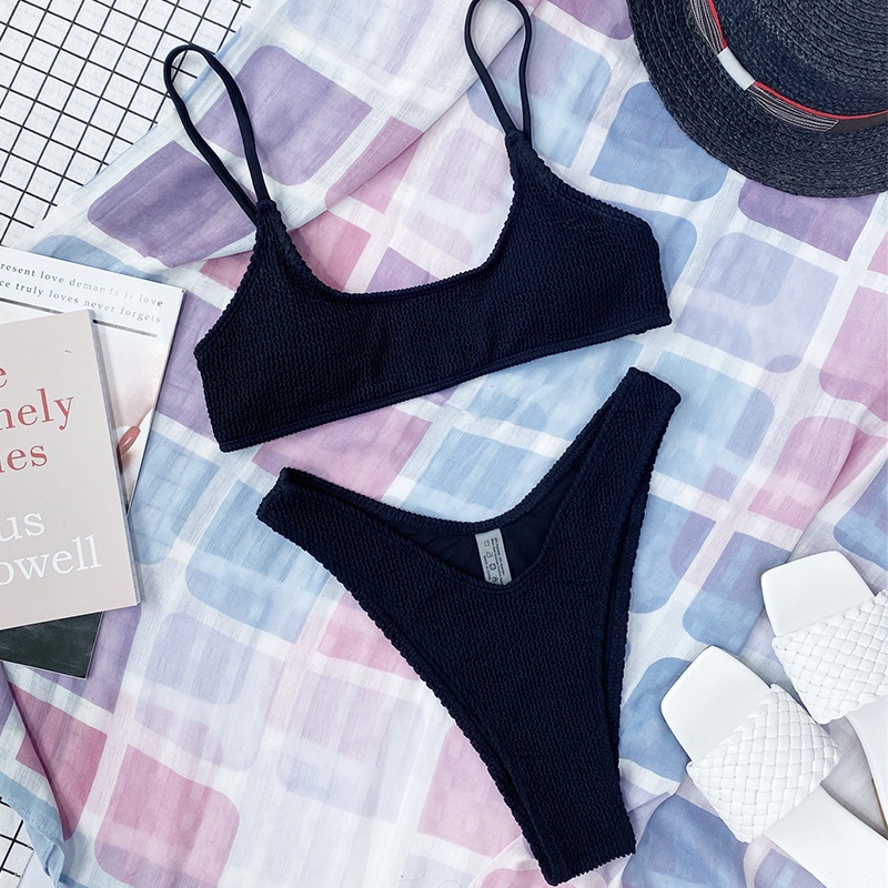 Bộ Đồ Bơi Bikini Màu Sắc Đơn Giản Thời Trang Mùa Hè Cho Nữ