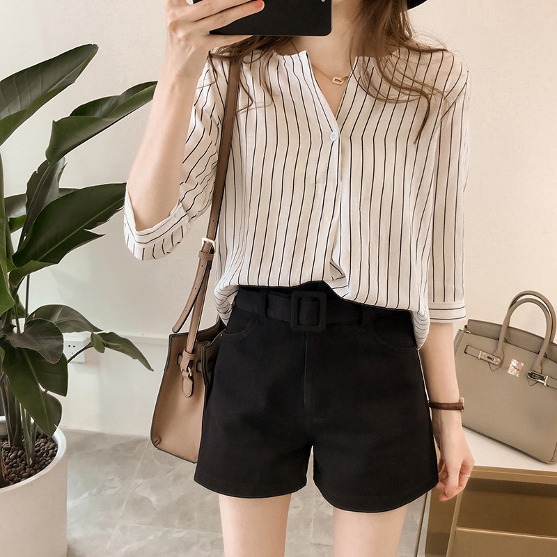 Áo sơ mi nữ tay lỡ, kiểu dáng đơn giản nhẹ nhàng S05