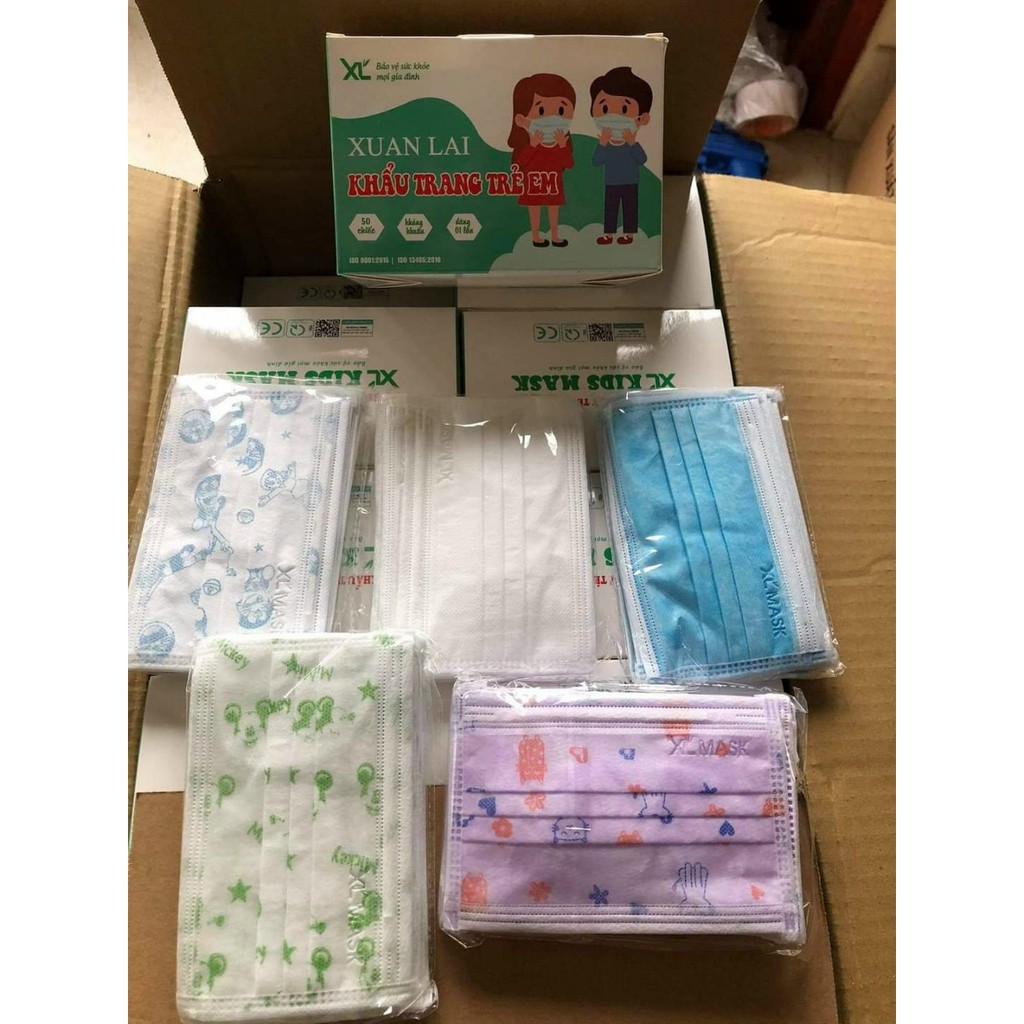 Hộp khẩu trang cho TRẺ EM từ 3- 10 tuổi , 50 chiếc/ hộp