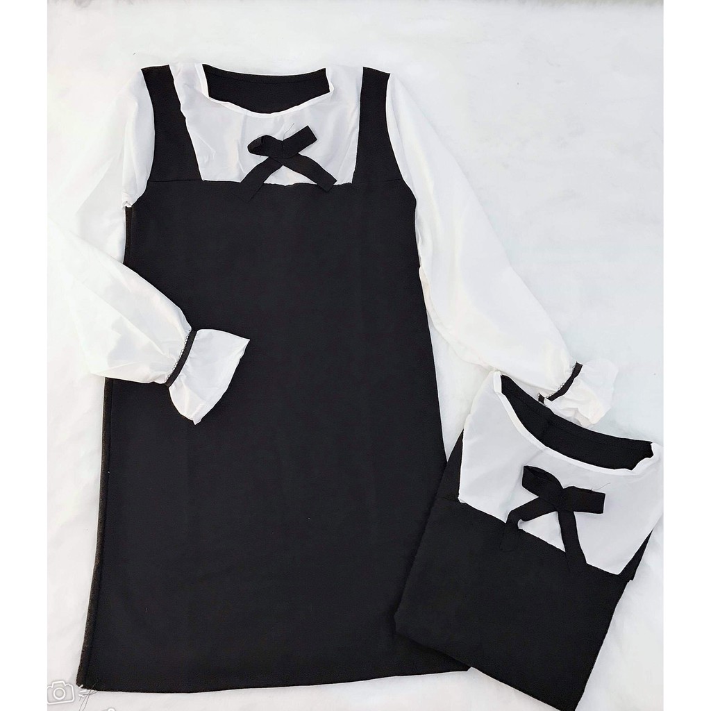 Váy phối sơ mi nơ cổ dễ thương KAN2412 | BigBuy360 - bigbuy360.vn