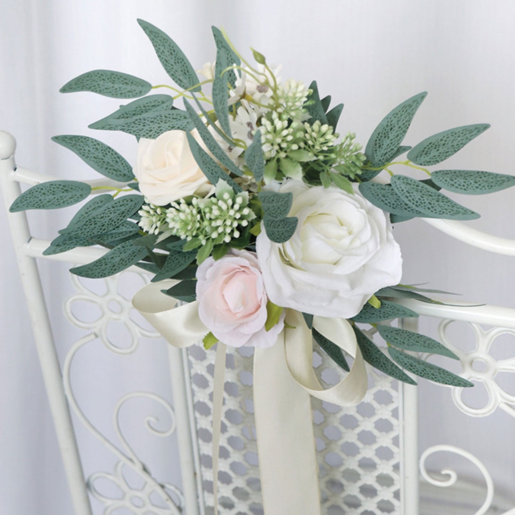 Bó Hoa Pew Vải Lụa Treo Tường Trang Trí Tiệc Cưới / Tiệc Tùng / Chụp Ảnh Ngoài Trời Nhiều Màu Sắc