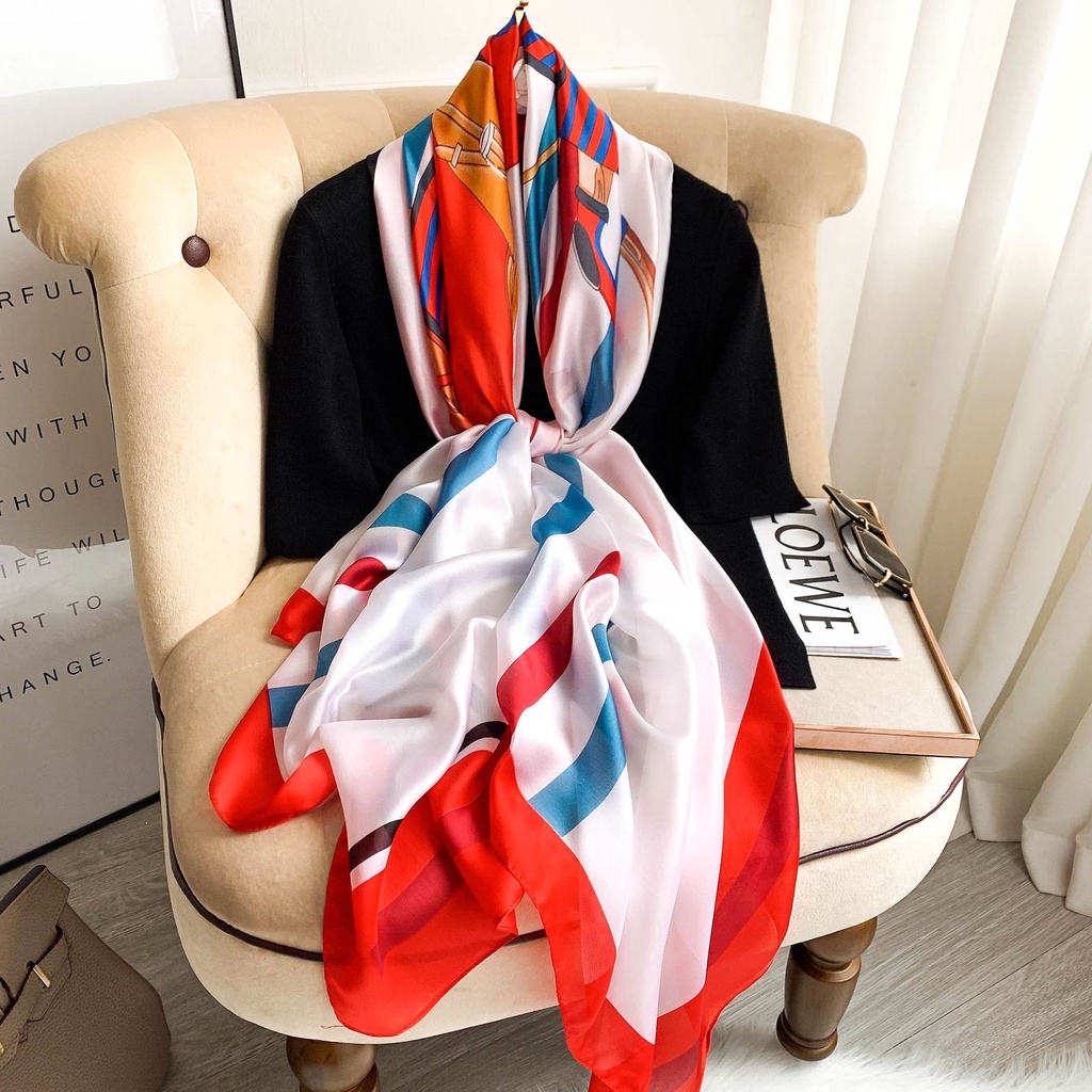 KL056 Khăn choàng cổ lụa dáng dài