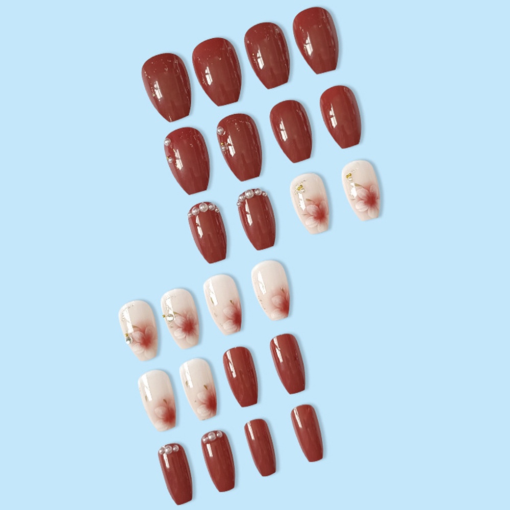 2411 YUKEHUI bộ móng tay giả set móng giả trong suốt móng tay giả đính nơ móng tay giả dài đính đá móng giả đẹp bộ móng tay giả đính đá móng tay giả đính đá ngắn bộ móng tay giả kèm keo móng giả đẹp