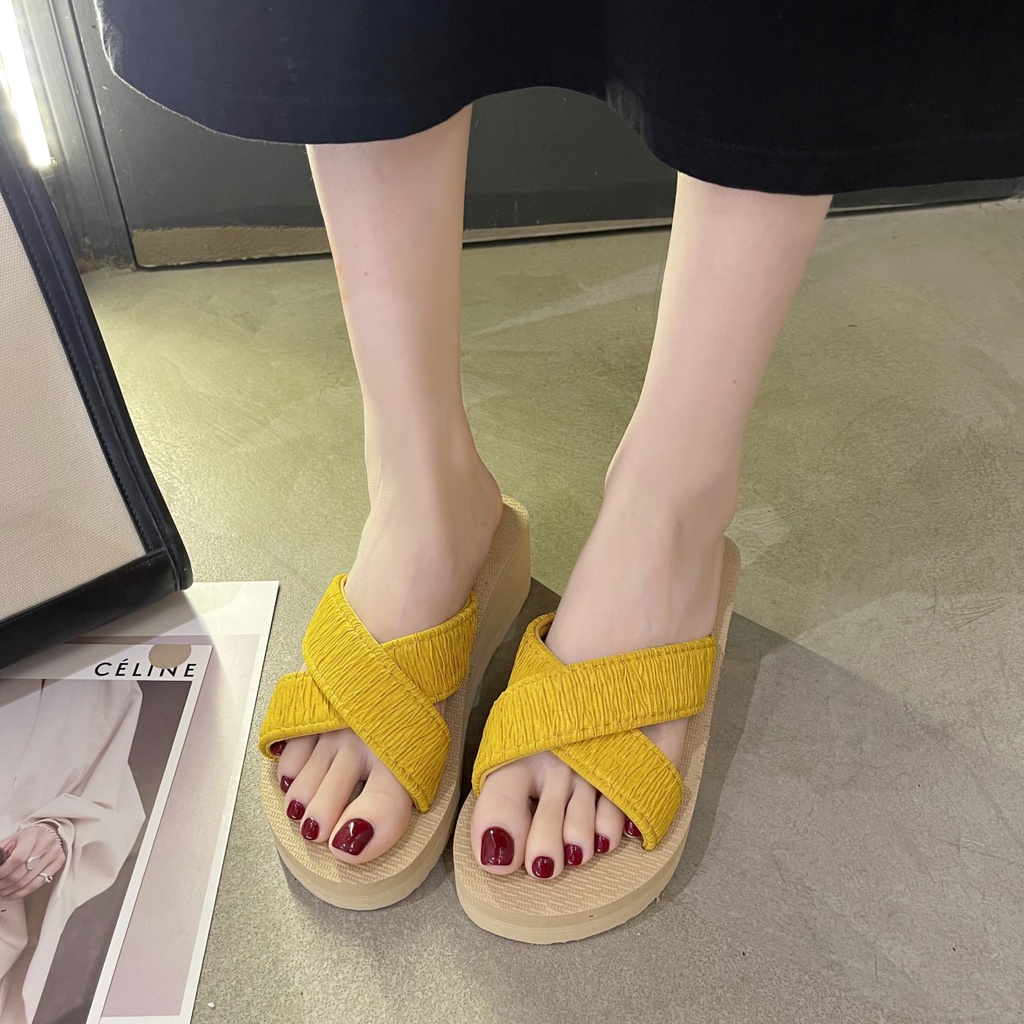 Dép Xỏ Ngón Cao Gót Quai Chéo Màu Kẹo Thời Trang Dành Cho Nữ