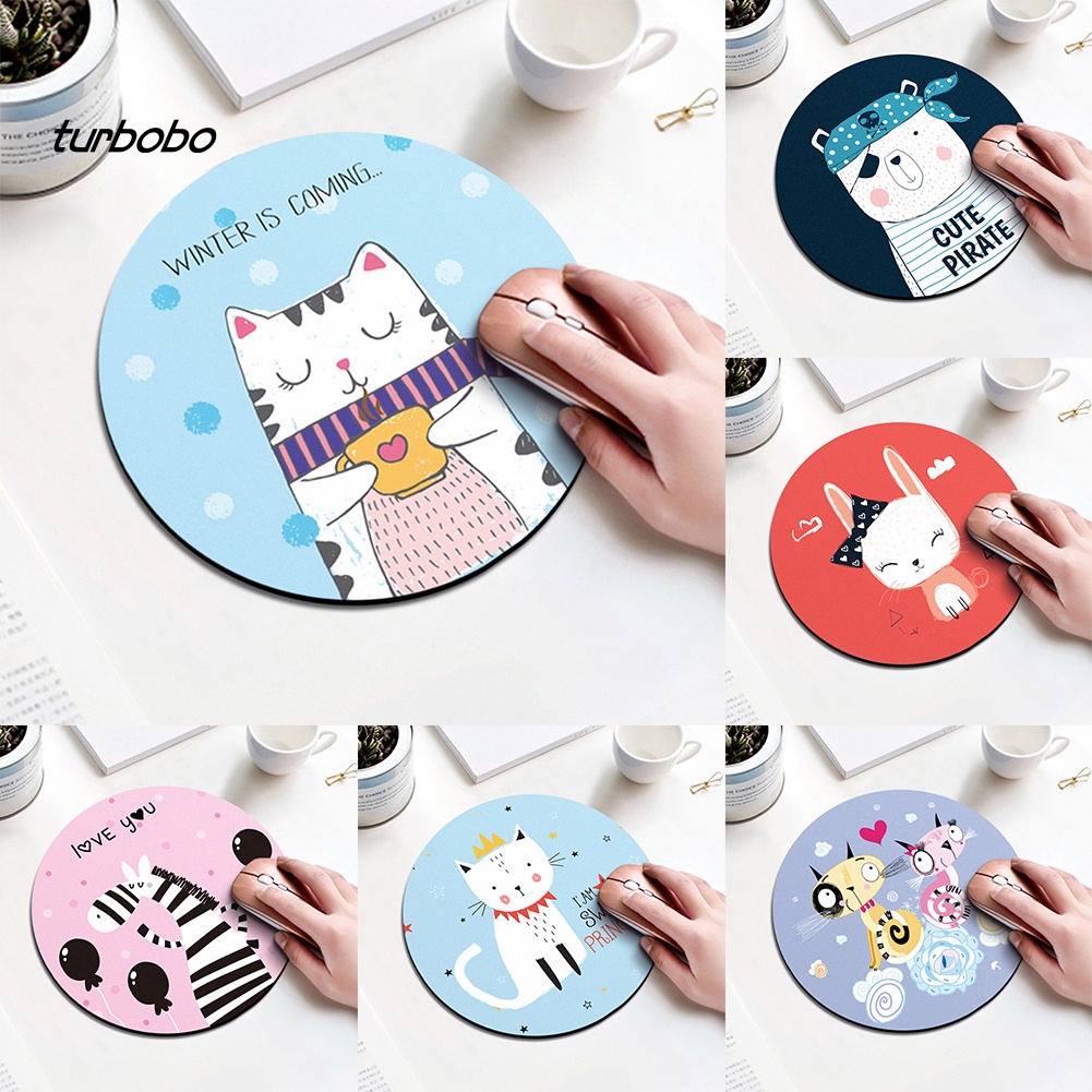 Tấm lót chuột máy tính hình tròn nhiều họa tiết hoạt hình