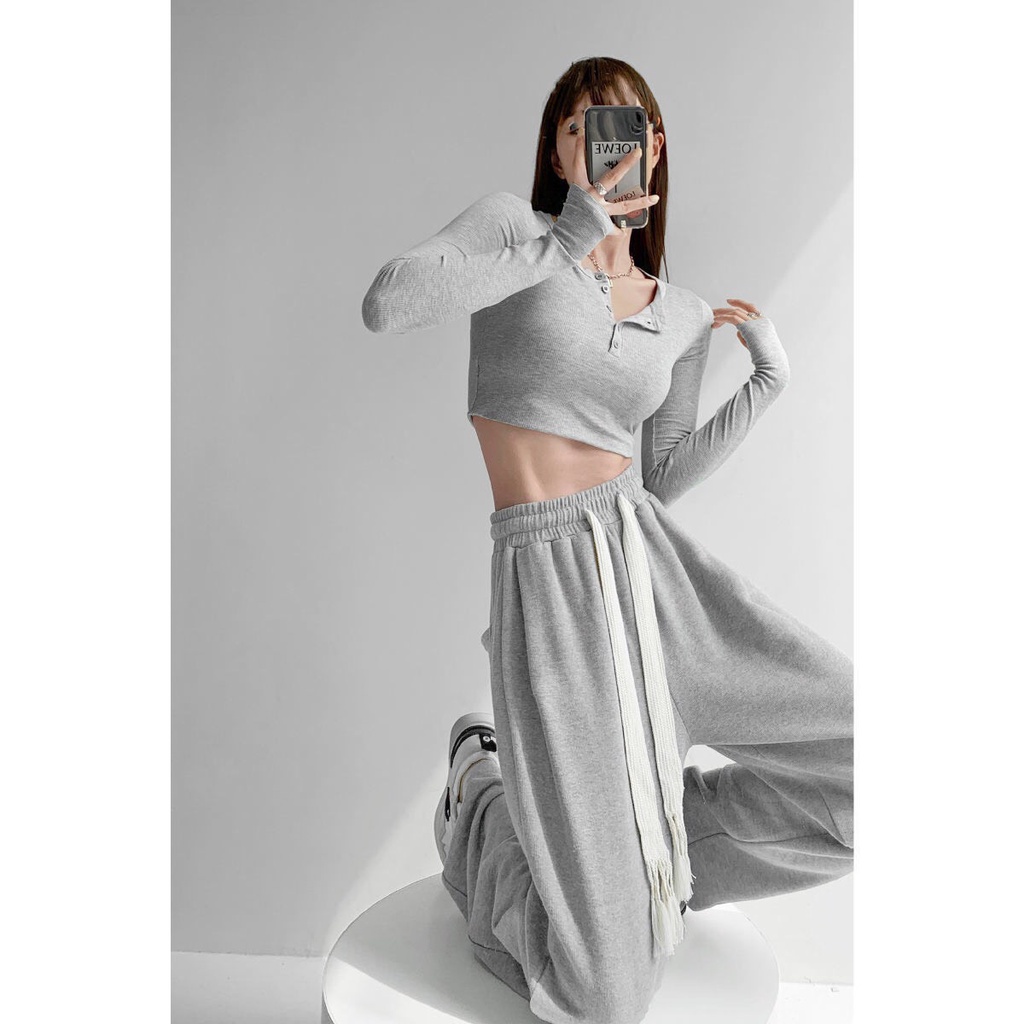 Quần Ống Rộng CULLOTTES Unisex Nam Nữ Bom Chun Bo CHân Dáng Rộng Cạp Chun Dây To