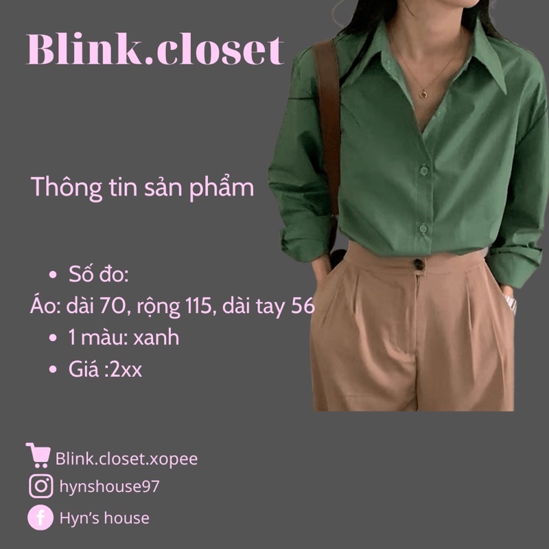 ( TIỆM HYN ) ÁO SƠ MI MÀU XANH LÁ CÂY ĐẬM