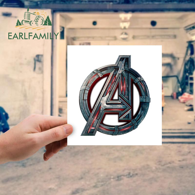 Earlfamily Hình Dán logo avengers 13x11.5cm Trang Trí Xe Hơi Xe Tải