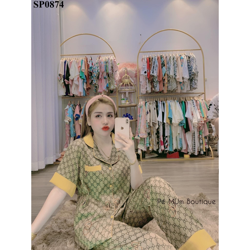 Bộ Đồ Ngủ Pijama Chất Liệu LATIN mẫu GUCCI