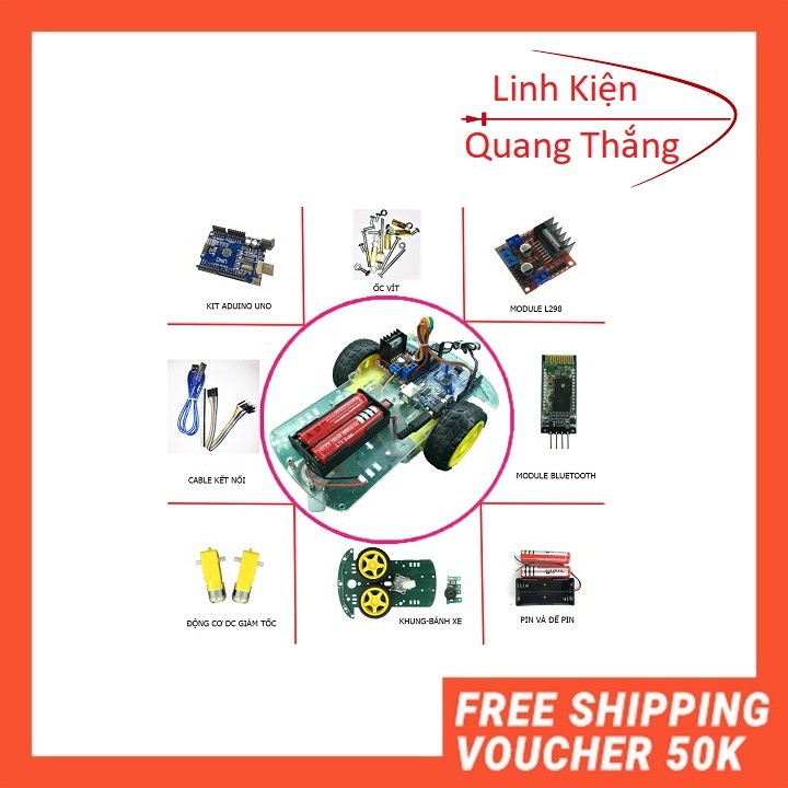 combo xe robot điều khiển bluetooth arduino xe bluetooth đã nạp sẵn code