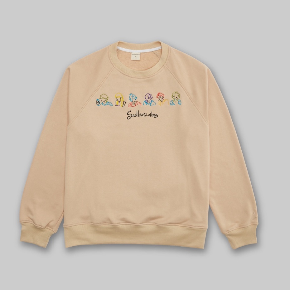 ÁO TAY DÀI SADBOIZVIBES TOSS SWEATER - CREAM (Click Deal Tặng Kèm Móc Khóa Hoặc Túi Tote) | BigBuy360 - bigbuy360.vn