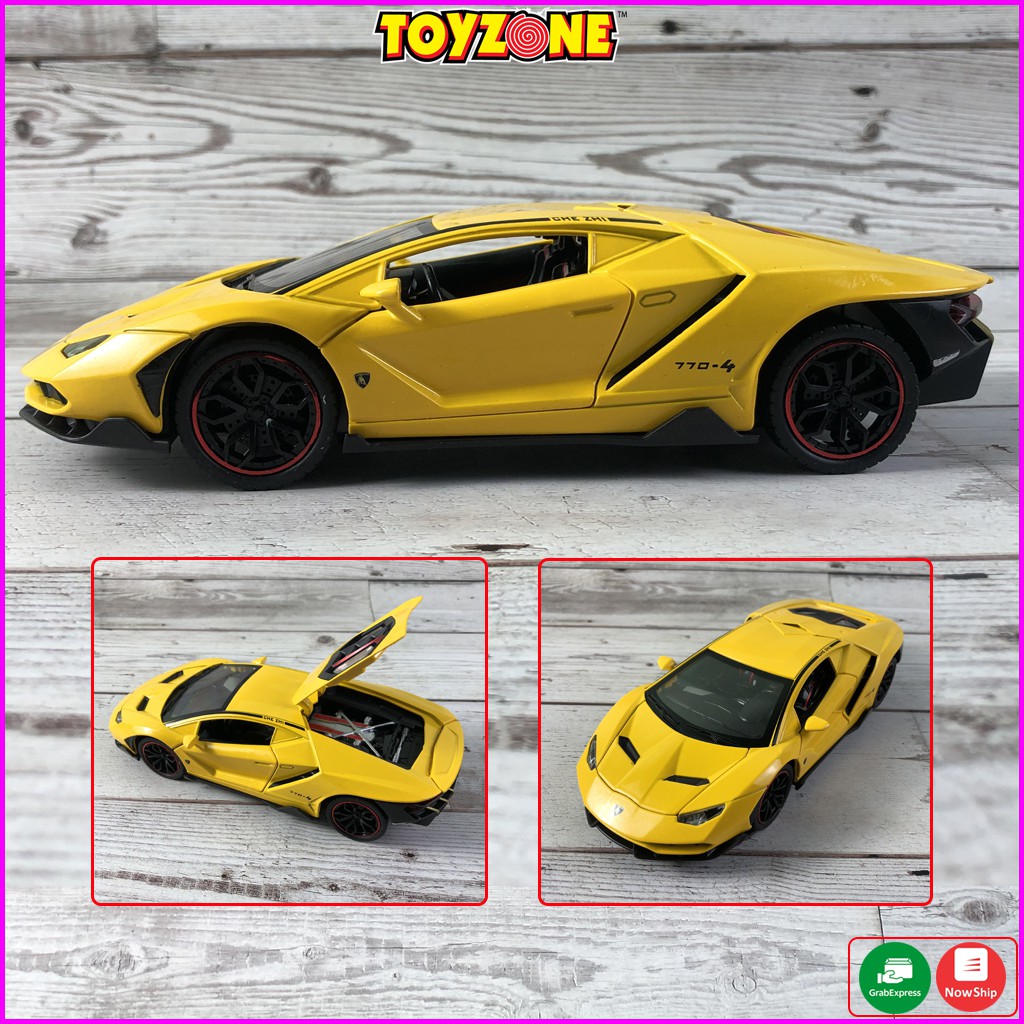 Mô Hình Siêu Xe Lamborghini LP770 tỉ lệ 1:24 Hãng CheZhi Chất Liệu Hợp Kim, Âm Thanh Khởi Động Sống Động