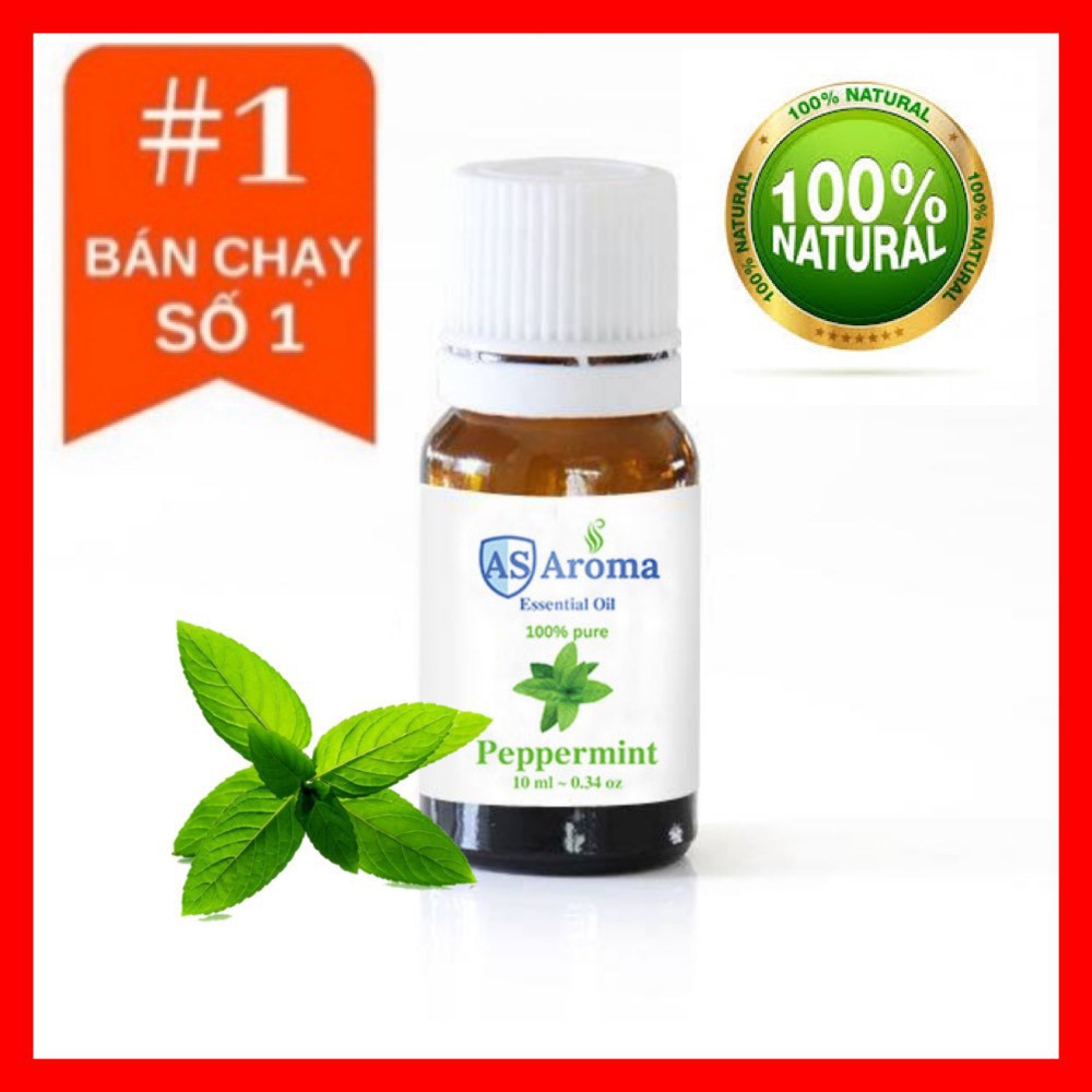 TINH DẦU BẠC HÀ KHỬ KHUẨN ĐUỔI CÔN TRÙNG ĐUỔI CHUỘT (Peppermint)-10ML-GIBI