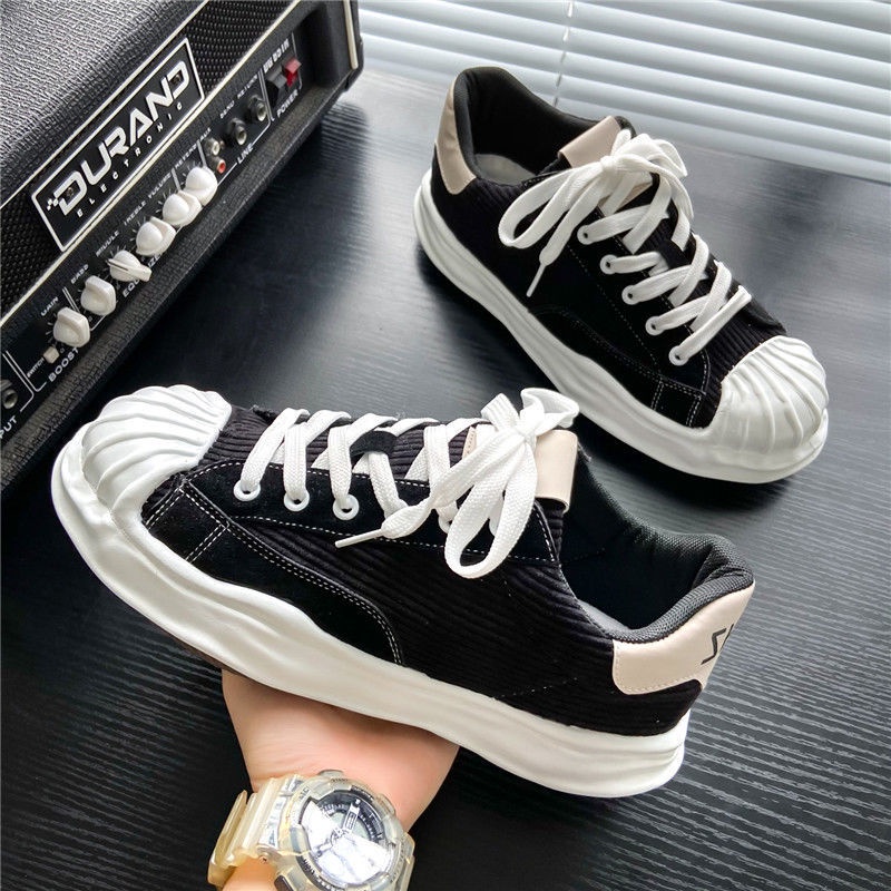 Giày Sneaker Nam Cá Tính Hot Trend Tiktok Vải Nhung Mùa Đông Năm 2021