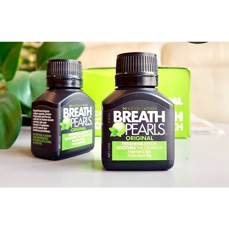 Viên Uống Thơm Miệng Breath Pearls Original Khử Mùi Hôi Vệ Sinh Chăm Sóc Sức Khỏe Răng Miệng