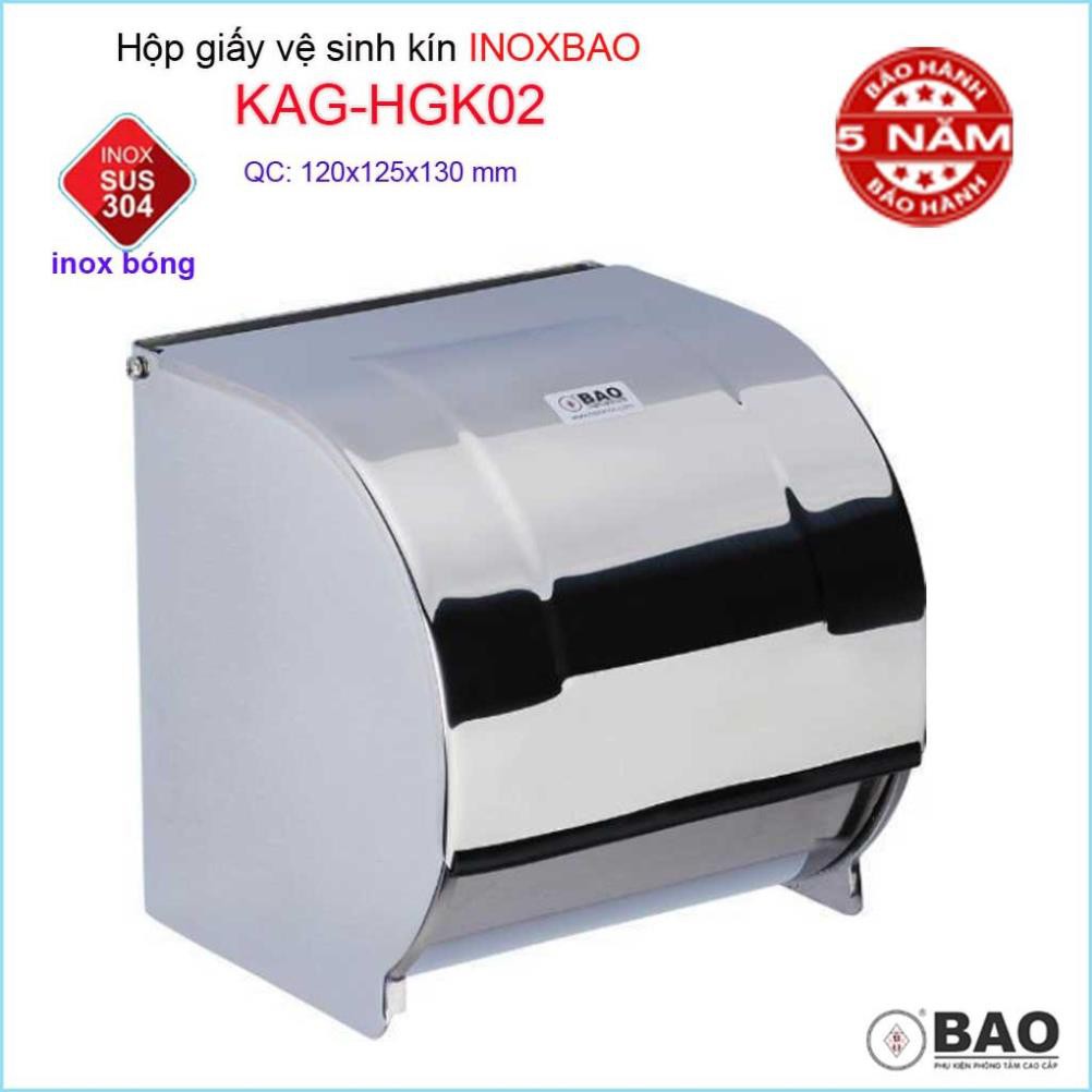 Hộp đựng giấy vệ sinh kín nước Inox Bảo KAG-HGK02