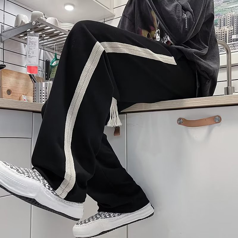 Quần Dài Dáng Rộng Lưng Thun Co Giãn Tốt Cỡ Lớn M-3XL Phong Cách Hip Hop Thời Trang Đường Phố Nhật Bản Cho Nam