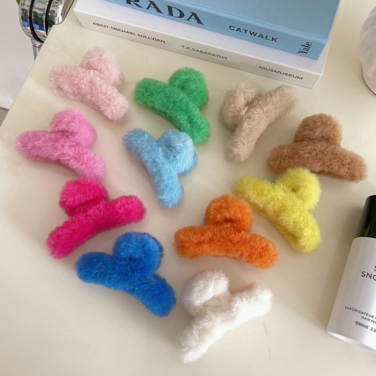 Kẹp Tóc Lông Nhung Dễ Thương Xinh Xắn Phong Cách Hàn Quốc Dành Cho Nữ