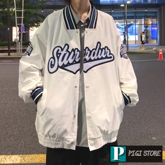 ÁO BOMBER JACKET Dù 2 Lớp, ÁO KHOÁC GIÓ STURDUR form rộng Unisex Nam Nữ PIGISTORE Mã 18