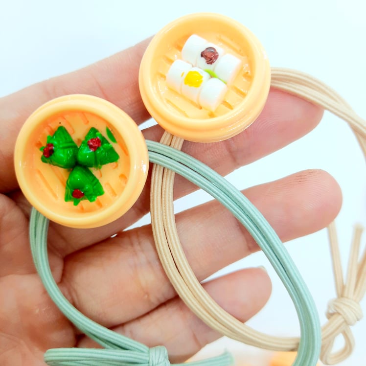 Dây cột tóc Icon,thun cột tóc hình đồ ăn siêu đáng iu